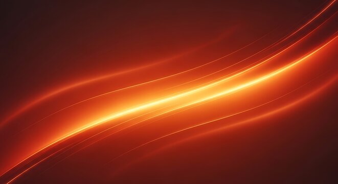 Abstract glowing fiery orange and yellow light streaks flowing diagonally across a dark background