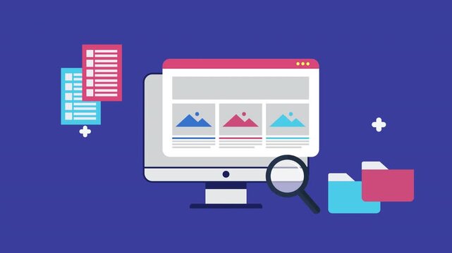 Title:
2D animation concept clip of responsive web design, UI layout prototype, and digital platform development (4K)