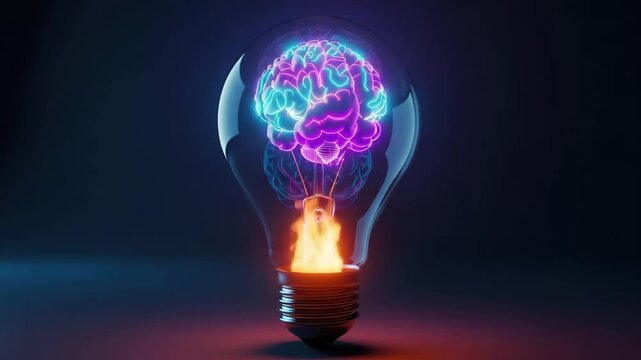 Creative brain light bulb &ndash; innovation energy idea concept