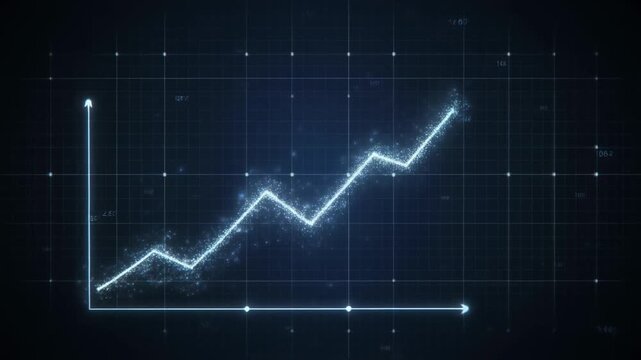 Digital chart waves shift in a neutral space to illustrate commodity market volatility
