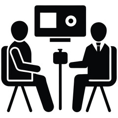 video interview vector icon