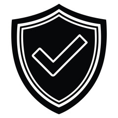 shield with check mark vector icon