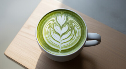 Matcha Latte with Latte Art