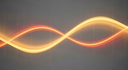 Abstract glowing orange waveform or energy wave flowing horizontally across a dark textured background