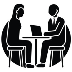 face to face interview vector icon