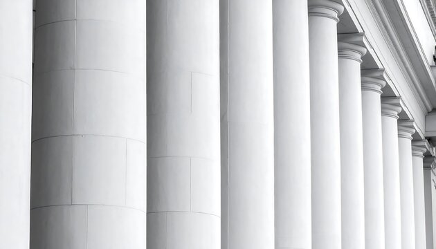 Classical Architecture - A Row of Imposing White Columns.