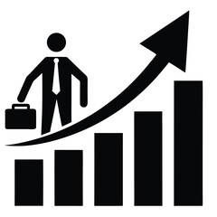 career growth chart vector icon