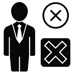 candidate rejection vector icon