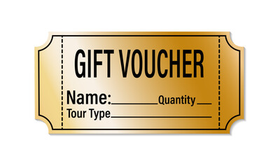 Golden gift certificate. The design of the golden gift ticket. Vector illustration