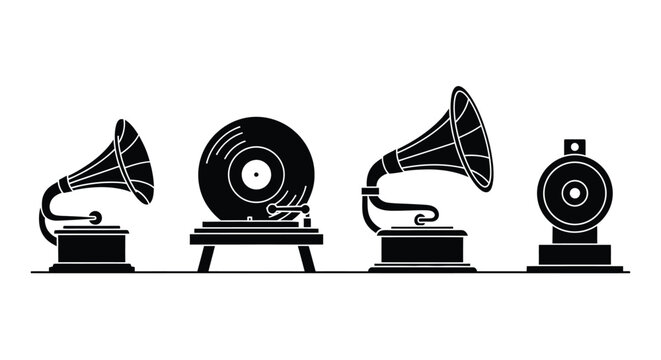 Vintage gramophone record player music antique audio collection