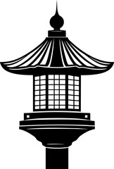 Chinese Hanging Lantern Vector Icon Isolated on White Background – Traditional Oriental Light Symbol, Asian Decoration and Cultural Festival Design