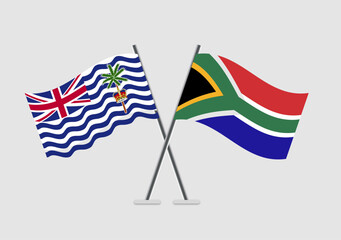 British Indian Ocean Territory and South Africa vector flags composed in balance and style