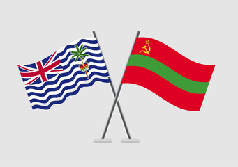 British Indian Ocean Territory and Transnistria vector flags image for banner or brochure
