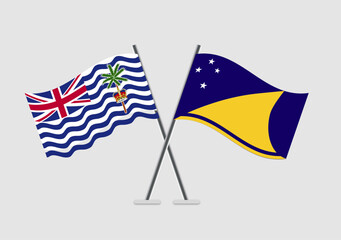 British Indian Ocean Territory and Tokelau vector flags illustration of mutual respect