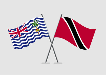 British Indian Ocean Territory and Trinidad and Tobago vector flags in balanced neutral illustration