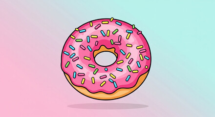 Pink Iced Donut with Sprinkles