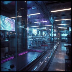 High-Tech Robotics Laboratory Interior