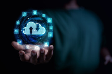 cloud technology concept Global network of metaverse systems exchange of information global business Megatrends on the Internet for Telecommunication