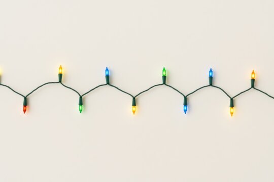 Colorful holiday lights display home interior decorative content warm atmosphere close-up festive spirit