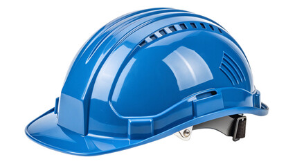 Blue construction hard hat isolated on transparent background