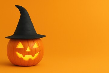 Cheerful halloween pumpkin decoration home image bright environment close-up festive concept