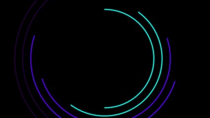 colorful motion display, futuristic hud featuring glowing arcs and vibrant colors of turquoise - Powered by Adobe