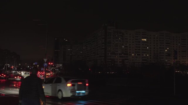 Power outages in Kyiv. Dark houses and streets without lighting after Russian shelling	

