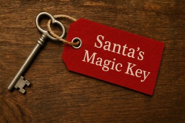 Magical christmas event santa's key discovery cozy home photo festive setting close-up holiday spirit