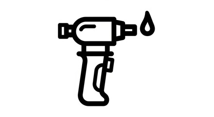 Line Art Illustration of a Blowtorch with a Dripping Nozzle.