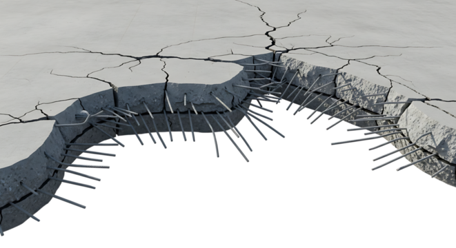 Destroyed concrete with reinforcement construction concept of damage or ruin background - Powered by Adobe