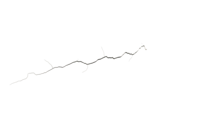 Small crack on transparent background graphic element for design concept use