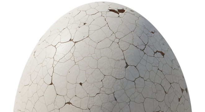 Cracked egg shell close up fragile and damaged object background with cracks patterns