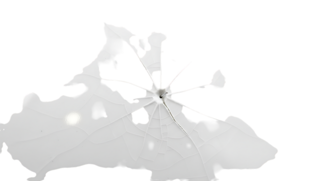 Shattered glass break crack radial shape isolated on transparent background concept idea