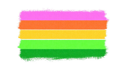 Obraz premium Pink, orange, yellow, light green, and green horizontal brush strokes create vibrant, textured abstract background, evoking creativity and playfulness