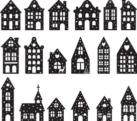 Christmas House On White Background