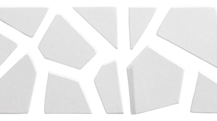 Abstract geometric white tile pattern modern wall decor minimalistic design textured surface creative interior accent contemporary style clean lines artistic arrangement