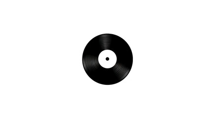 Black vinyl record round shape classic music medium isolated on transparency background retro style nostalgic vintage audio analog sound minimal design collectible item