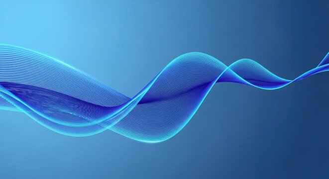 abstract blue wave design with flowing lines and digital textures for technology background