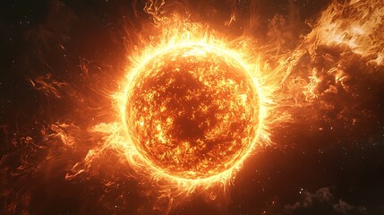 Fototapeta premium Hot Plasma Swirls Surrounding Energetic Star Body high resolution picture