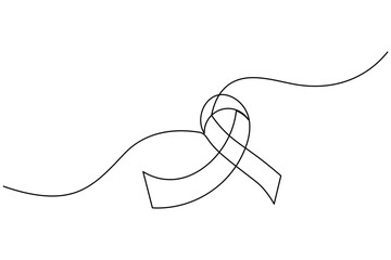 Obraz premium World aids day ribbon one line drawing minimalist style vector illustration 