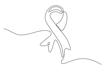 World aids day ribbon one line drawing minimalist style vector illustration
