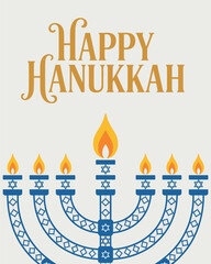 Happy Hanukkah Menorah Festival Design