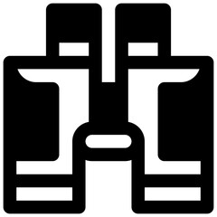 Obraz premium Binoculars. Outlined stroke vector icon with black-filled details.