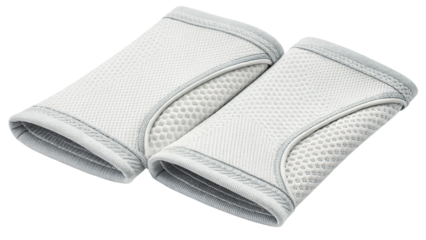 Pair of white wristbands isolated on transparent background