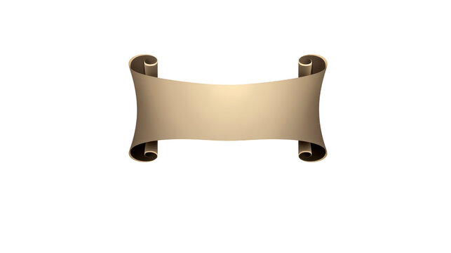 Antique scroll banner with curled edges blank parchment paper vintage style isolated on transparent background ideal for text invitation certificate or decorative design