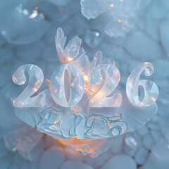 Anticipating twenty twenty six new year crystal futuristic background