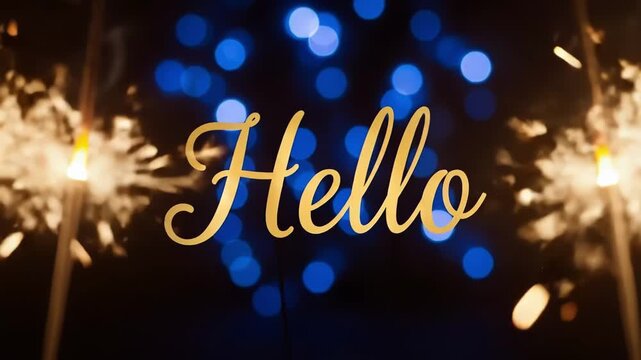 Hello with sparklers