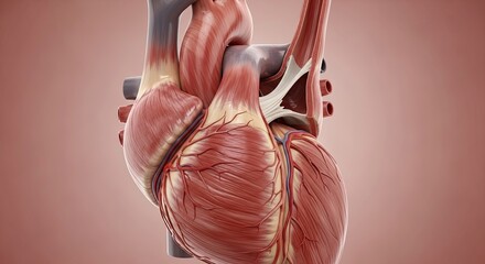 Anatomical Heart Illustration - Detailed View of Human Cardiovascular System.