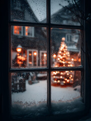 christmas tree in the snow