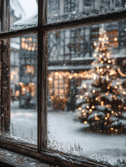 christmas tree in the snow